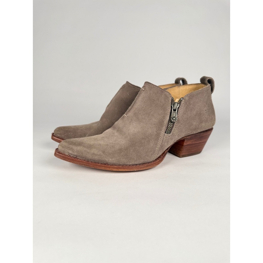 Frye Sachaā Moto Shootie Dark Grey Suede Western Ankle Boots 3478002 Size 8 B